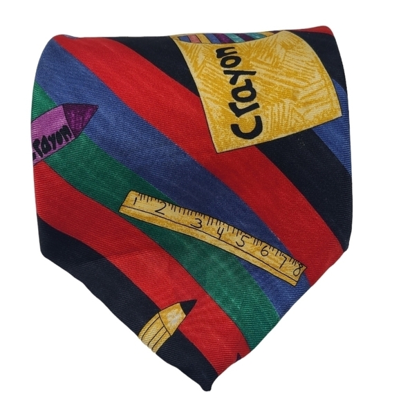 The Save the Children Collection | Multicolored Crayon Printed Novelty Tie (OS) - Picture 1 of 10